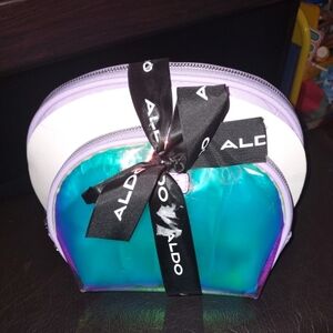 ALDO Iridescent Teal and Lavendar Cosmetic Bag Duo